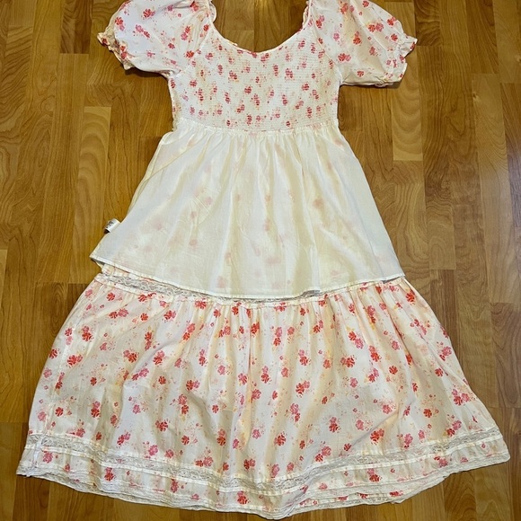 LoveShackFancy Cosette Pink and White Smocked Cotton Dress sz L (IRL schmedium) - Picture 5 of 11